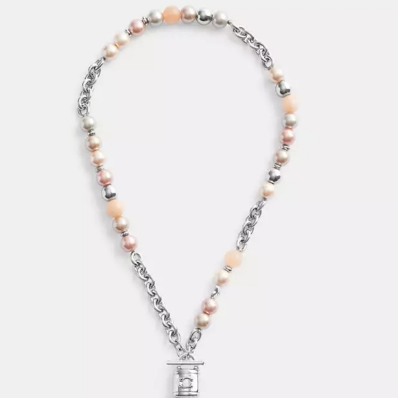Coach Pearl & Padlock Necklace - Picture 1 of 3